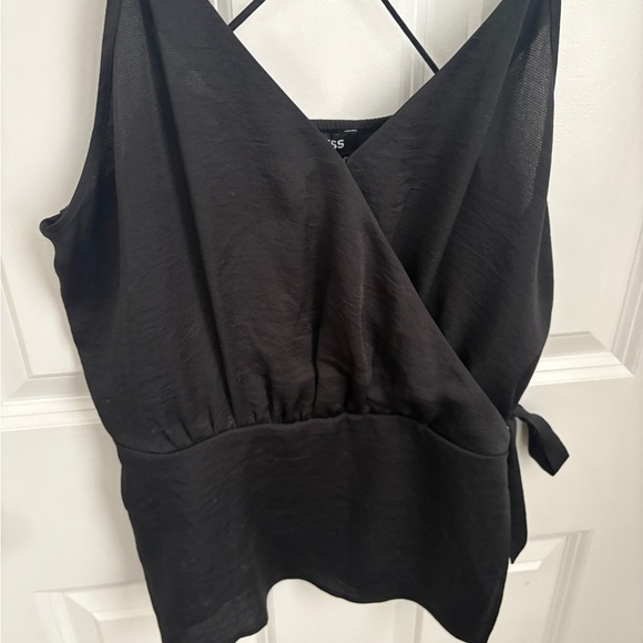 Express Black Strappy Splice Top - Picture 3 of 6